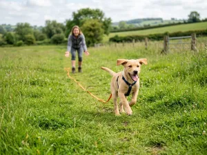 Longe de rappel 10m noire pour chien dressage
